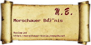 Morschauer Bónis névjegykártya